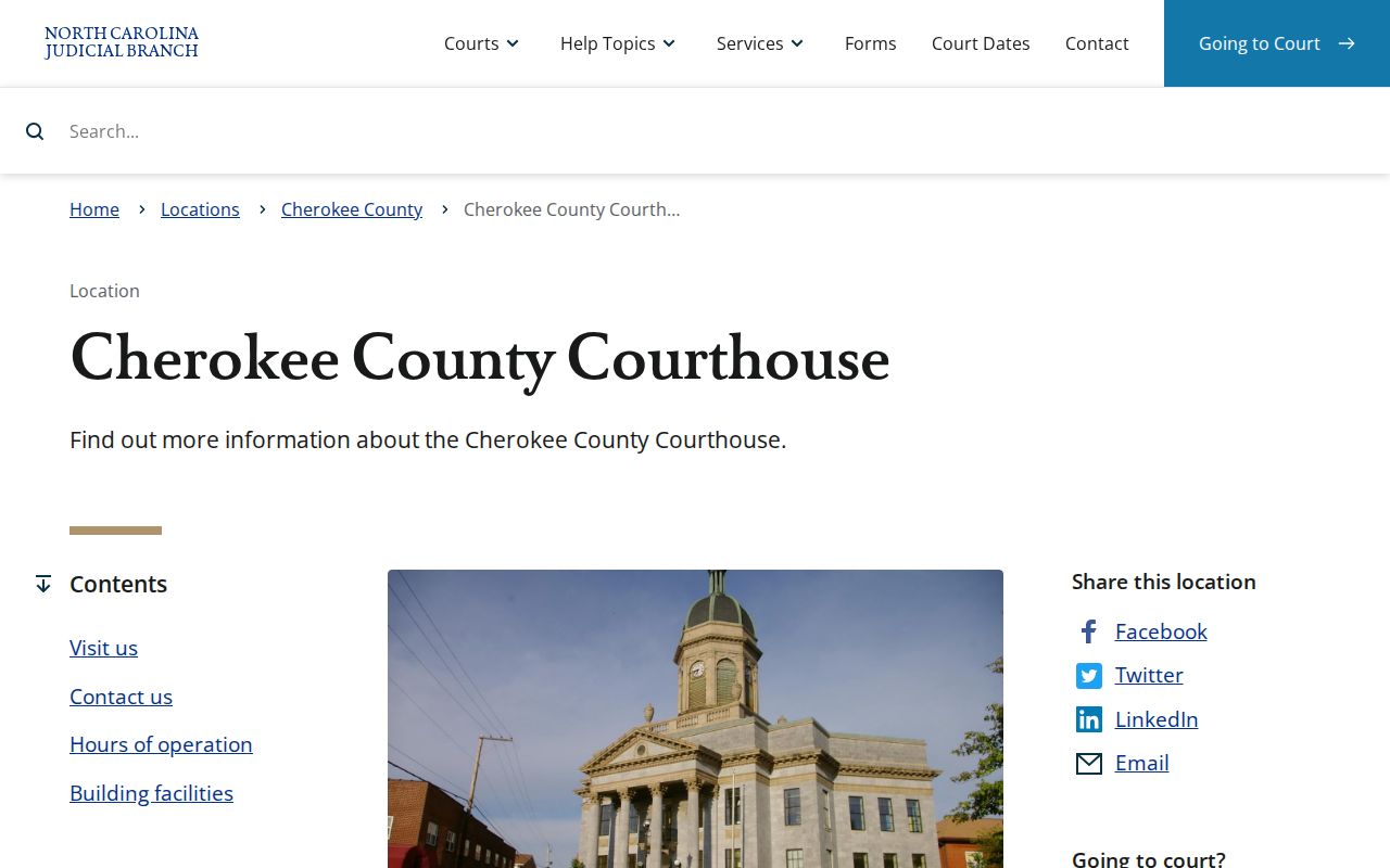 Cherokee County release court record office