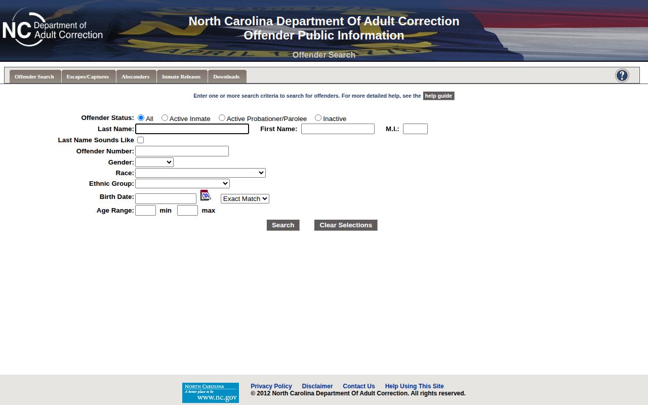 NCDAC offender search for Cherokee County released inmates